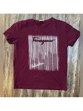 Salvatore Ferragamo Unisex Logo Classic burgundy Tshirt